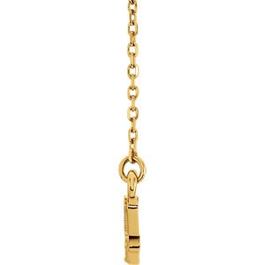 Petite Beaded Bar Necklace, 14k Yellow Gold, 16-18"