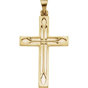 Church Cross 14k Yellow Gold Pendant (33.50X23MM)