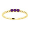 Amethyst Beaded Ring, 14k Yellow Gold, Size 7