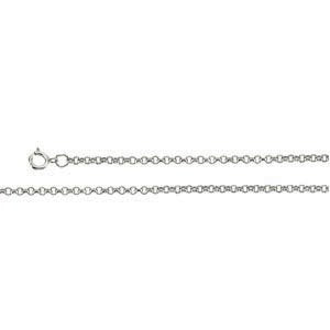 Solid Rolo Chain 1.5mm Rhodium-Plated Sterling Silver, 16"