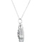 White CZ Teardrop Ash Holder Necklace, Rhodium Plate Sterling Silver, 18"