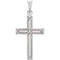 Engraved Passion Cross Rhodium-Plated 14k White Gold Pendant (18X12MM)