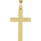 Square Christian Cross with Engraved Florian Pattern 14k Yellow Gold Pendant