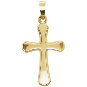 Hollow Cross 14k Yellow Gold Pendant (31.7X16.6MM)