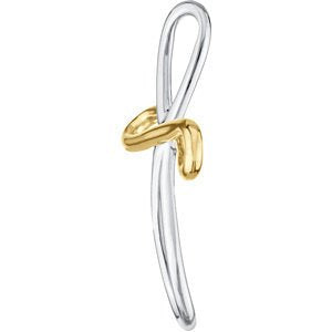 Two-Tone Infinity Cross Rhodium-Plated 14k Yellow and White Gold Pendant (39X26.25 MM)