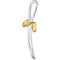 Two-Tone Infinity Cross 14k Yellow Gold and Sterling Silver Pendant (39X26.25 MM)