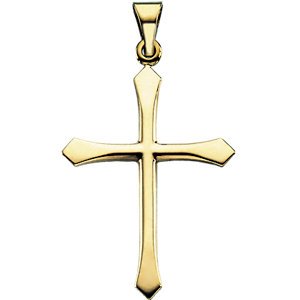 Pointed Cross 14k Yellow Gold Pendant (28.50X21MM)
