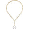 Diamond Two-Tone Circle 14k Yellow Gold and White Gold Pendant Necklace, 16" (5/8 Cttw)