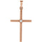 Diamond Rope-Trim Cross 14k Rose Gold Pendant (.03 Ct, G-H Color, I1 Clarity)