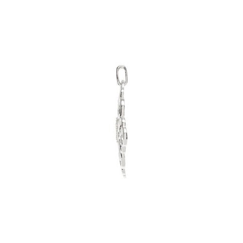 20-Stone Diamond Scroll Filigree Sterling Silver Pendant (1/10 Ctw)
