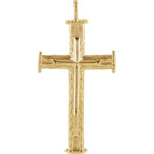 Rugged Capital Cross 10k Yellow Gold Pendant