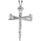 Nail Design Cross Rhodium-Plated 14k White Gold Pendant (34X24 MM)