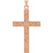 Floral True Cross 14k Rose Gold Pendant (49x25 MM)