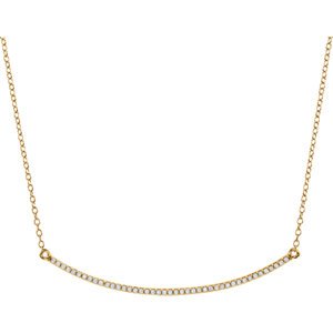 Diamond Bar Necklace in 14k Yellow Gold, 16-18" (1/6 Cttw)