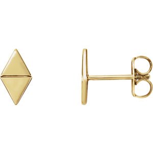 Geometric Triangle Stud Earrings, 14k Yellow Gold