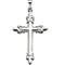 Men's Fleur-de-Lis Cross 14k White Gold Pendant