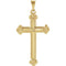 Milgrain Flower Cross 14k Yellow Gold Pendant