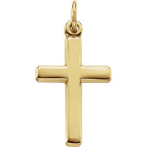 Petite Cross 14k Yellow Gold Pendant (16.5X12 MM)