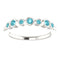 Blue Zircon 7-Stone 3.25mm Ring, Sterling Silver, Size 6