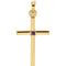 Amethyst Inset Cross 14k Yellow Pendant (22.65x11.4MM)