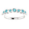 Blue Zircon 7-Stone 3.25mm Ring, Rhodium-Plated 14k White Gold, Size 7.5