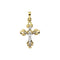 Two-Tone Floret Crucifix Pendant, 14k Yellow and White Gold (23X15MM)