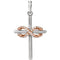 Diamond Infinity-Inspired Cross Pendant, Rhodium-Plated 14k White and Rose Gold (.06 Ctw, G-H Color, I1 Clarity)