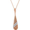 20-Stone Diamond 14k Rose Gold Pierced Teardrop Pendant Necklace, 18" (.33 Cttw)