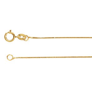 .55mm 14k Yellow Gold Solid Box Chain, 16"