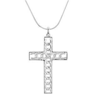 Sterling Silver Freedom Cross Necklace 18"