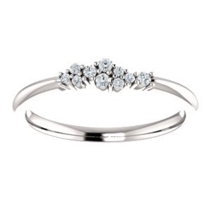 Diamond Stackable Cluster Ring, Rhodium-Plated 14k White Gold, Size 7 (.1 Ctw, G-H Color, I1 Clarity)