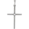 Diamond Rope-Trim Cross Rhodium-Plated 14k White Gold Pendant (.03 Ct, G-H Color, I1 Clarity)