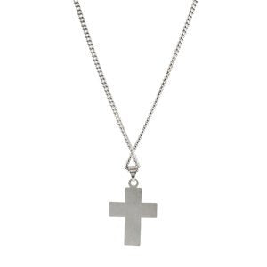 Rugged Cross Brushed Sterling Silver Pendant (18X14.50 MM)