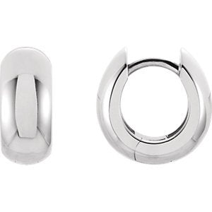 Hinged Hoop Earrings, 14k White Gold