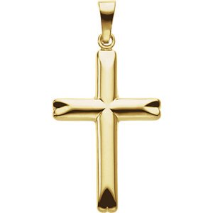 Hollow Cross 14k Yellow Gold Pendant