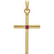 Ruby Inlay Cross 14k Yellow Gold Pendant (30.6x16.6MM)