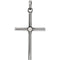 Diamond Inset Cross Rhodium-Plated 14k White Gold Pendant (.02 Ct, G-H Color, I1 Clarity)