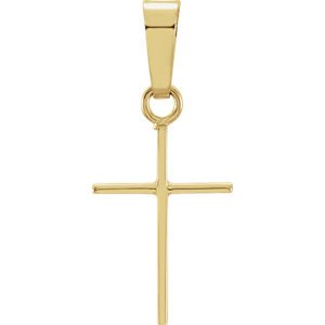 Petite Cross 14k Yellow Gold Pendant (12X8MM)