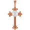 Freshwater Cultured Pearl Cross Pendant, 14k Rose Gold (4-4.5 MM)