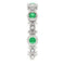 Emerald and Diamond and Vintage-Style Ring, Rhodium-Plated Sterling Silver, Size 7.25