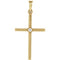 Diamond Rope-Trim Cross 14k Yellow Gold Pendant (.03 Ct, G-H Color, I1 Clarity)