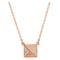 Diamond Pyramid 14k Rose Gold Pendant Necklace, 16" (.05 Cttw)