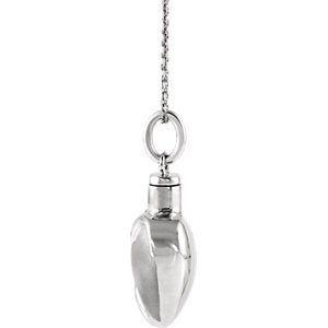 Heart Ash Holder Rhodium-Plated 10k White Gold Pendent Necklace with Packaging, 18" (27.00X16.00 MM)
