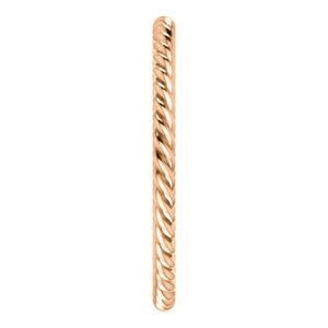 Slim-Profile 1.5mm Rope Trim Comfort-Fit Band, 18k Rose Gold