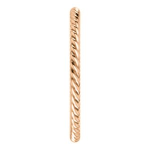 Slim-Profile 1.5mm Rope Trim Comfort-Fit Band, 14k Rose Gold