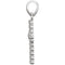 Diamond Beaded Cross Rhodium-Plated 14k White Gold Pendant (.015 Ct, G-H Color, I1 Clarity)