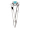 Blue Zircon and Diamond Bypass Ring, Sterling Silver (.125 Ctw, G-H Color, I1 Clarity)