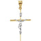 Two-Tone Crucifix Rhodium-Plated 14k Yellow and White Gold Pendant (26X17MM)