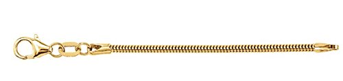 1.5mm 14k Yellow Gold Solid Round Snake Chain Necklace Extender or Saf ...
