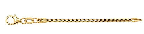 1.5mm 14k Yellow Gold Solid Round Snake Chain Necklace Extender or Safety Chain, 2.25"